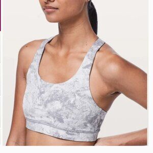 Lululemon Invigorate Bra Washed Marble Alpine White Silverscreen size 4